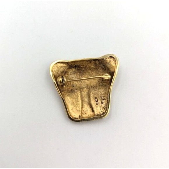 Metropolitan Museum Art Sterling 925 Vermeil MMA Lioness Cat Mask Pin Brooch - Picture 6 of 11